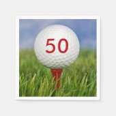 レッドティーのゴルフボール スタンダードカクテルナプキン (正面)