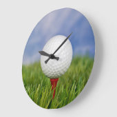 レッドティーのゴルフボール ラージ壁時計 (傾斜)