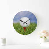 レッドティーのゴルフボール ラージ壁時計 (ホーム)