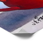 レッドティーポット&ティーカップ ポスター (角)