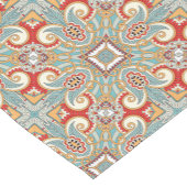 レッドティール(緑がかった色)グレーブルーサニーイエローエールロー万華鏡のように千変万化するパターン ショートテーブルランナー (コーナー)