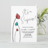 レッドティール(緑がかった色)フラワースープリーズ 招待状 (スタンド正面)