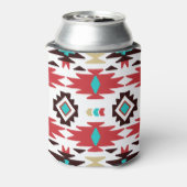 レッドティール（緑がかった色）モノグラム先住民アメリカンビジョン 缶クーラー (缶裏面)