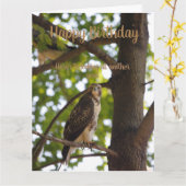 レッドテイルホーク誕生日カード カード (黄色い花)