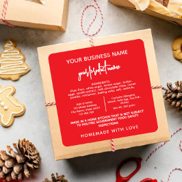 レッドテキサス州コテージ法フードラベルシール スクエアシール