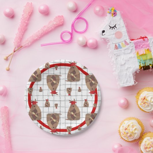 レッドテキサス州卒業アルマジロ ペーパープレート (パーティー)