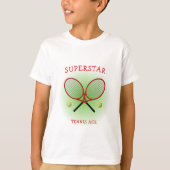 レッドテニスエースカスタム文字 Tシャツ (正面)