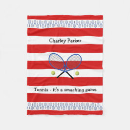 レッドテニス引用文 パーソナライズされたストライプの フリースブランケット