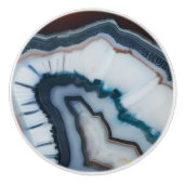 レッドテラコッタホワイトブラックブルーアゲートゲード セラミックノブ (正面)