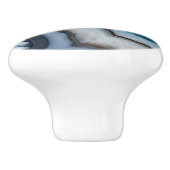 レッドテラコッタホワイトブラックブルーアゲートゲード セラミックノブ (側面)