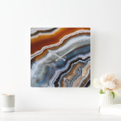 レッドテラコッタホワイトブラックブルー金ゴールドアゲード スクエア壁時計 (ホーム)