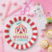 レッドテントサーカスカーニバル誕生日パーティープレート ペーパープレート (パーティー)