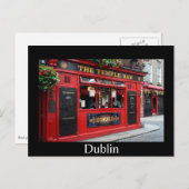 レッドテンプルバーパブでダブリンカードと文字 ポストカード (正面/裏面)