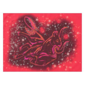 レッドテーブルクロスランニングブルの星の夜 テーブルクロス (正面(横))