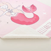 レッドテールガールマーメイドスターズ輝くピンクの名前かわいい シェルパブランケット (3/4)