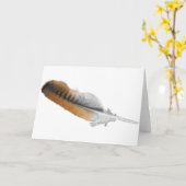 レッドテールホークの羽毛カード カード (黄色い花)