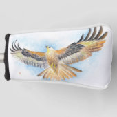 レッドテールホーク水彩画 ゴルフヘッドカバー (正面)