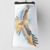 レッドテールホーク水彩画 ゴルフヘッドカバー (回転90)