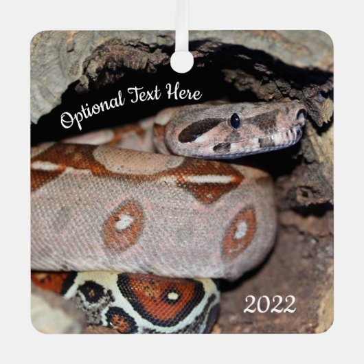 レッドテールボア収縮ヘビ メタルオーナメント (正面)