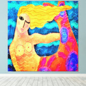 レッドテール抽象芸術デジタル絵を描の キャンバスプリント (インサイチュ (ウッドフロア))