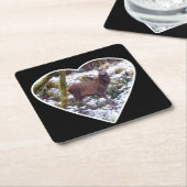 レッドディアスタグインザスノー紙コースター スクエアペーパーコースター (アングル)