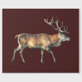 レッドディアスタグワイルドライフアニマルデザイン ラッピングペーパー (フラット)