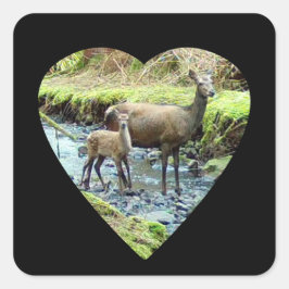 レッドディアドーとベビーディアー スクエアシール