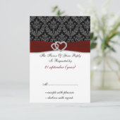 レッドディアマンダマスク標準3.5 x 5 結婚s 出欠カード (スタンド正面)