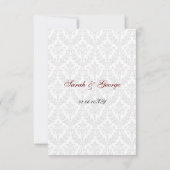 レッドディアマンダマスク標準3.5 x 5 結婚s 出欠カード (裏面)