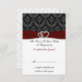 レッドディアマンダマスク標準3.5 x 5 結婚s 出欠カード (正面/裏面)