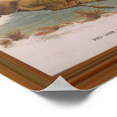 レッドディアヴィンテージイラストレーション19世紀アートワーク ポスター (角)