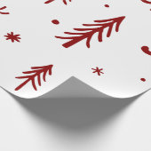 レッドディアーインフォレストイラストレーションホワイトクリスマス ラッピングペーパー (角)