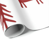 レッドディアーインフォレストイラストレーションホワイトクリスマス ラッピングペーパー (ロールコーナー)