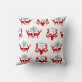 レッドディア〔雄ジカの〕枝角パターンキャビンのクリスマスパターン クッション (裏面)