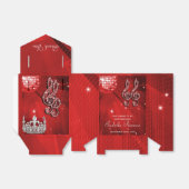 レッドディスコのボール、ミュージックノートと王冠の好意ボックス フェイバーボックス (折り畳みなし)