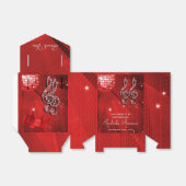 レッドディスコのボール、ミュージックノートと王冠の好意ボックス フェイバーボックス (折り畳みなし)