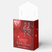 レッドディスコのボール、ミュージックノートと王冠の好意ボックス フェイバーボックス (オープン)