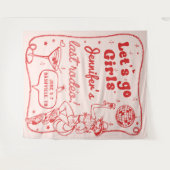 レッドディスコカウガールロデオバチェロレッテウィークエンド タペストリー (正面(横))