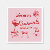 レッドディスコカクテルバチェロレッテ スタンダードカクテルナプキン (正面)