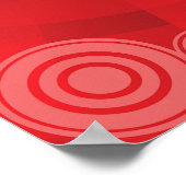 レッドディスコパーティーテーマと星とグリッターボール ポスター (角)