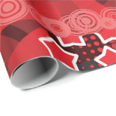 レッドディスコパーティーテーマと星とグリッターボール ラッピングペーパー (ロールコーナー)