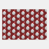 レッドディスコボールクリスマス ラッピングペーパーシート (正面)