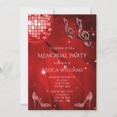 レッドディスコボールスパークルヒール記念パーティー 招待状 (裏面)