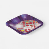 レッドディスコボール ペーパープレート (傾斜あり)