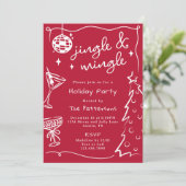 レッドディスコマルティニジングル&ミングルクリスマスパーティー 招待状 (スタンド正面)