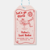 レッドディスコロデオ女性のカーボーイバチェロレッテウィークエンド ギフトタグ (正面)