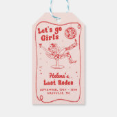 レッドディスコロデオ女性のカーボーイバチェロレッテウィークエンド ギフトタグ (裏面)
