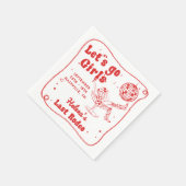 レッドディスコロデオ女性のカーボーイバチェロレッテウィークエンド スタンダードカクテルナプキン (角)