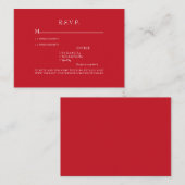 レッドディナーオプションウェディングRSVPエンクロージャ エンクロージャーカード (正面/裏面)