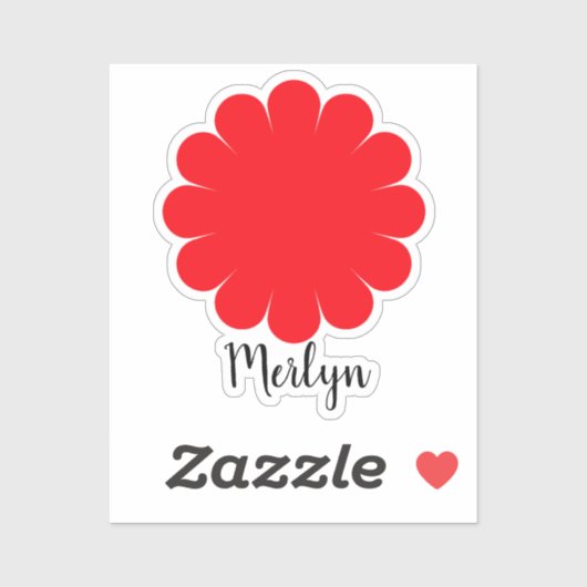 レッドデイジーフラワーフローラ名前をカスタムする カラフル シール (シート)